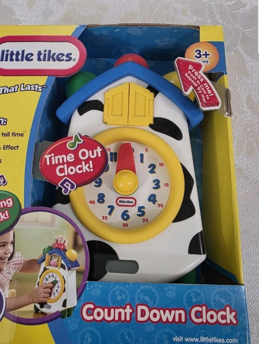 Vintage Little Tikes Clock A Doodle Moo Count Down Toy Learning Home School New